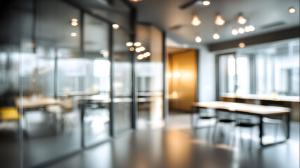 Blurred office interior event in modern workspace abstract design background cozy atmosphere