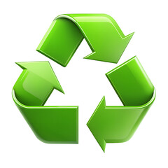 Obraz premium Green Recycling Symbol Icon on White Background