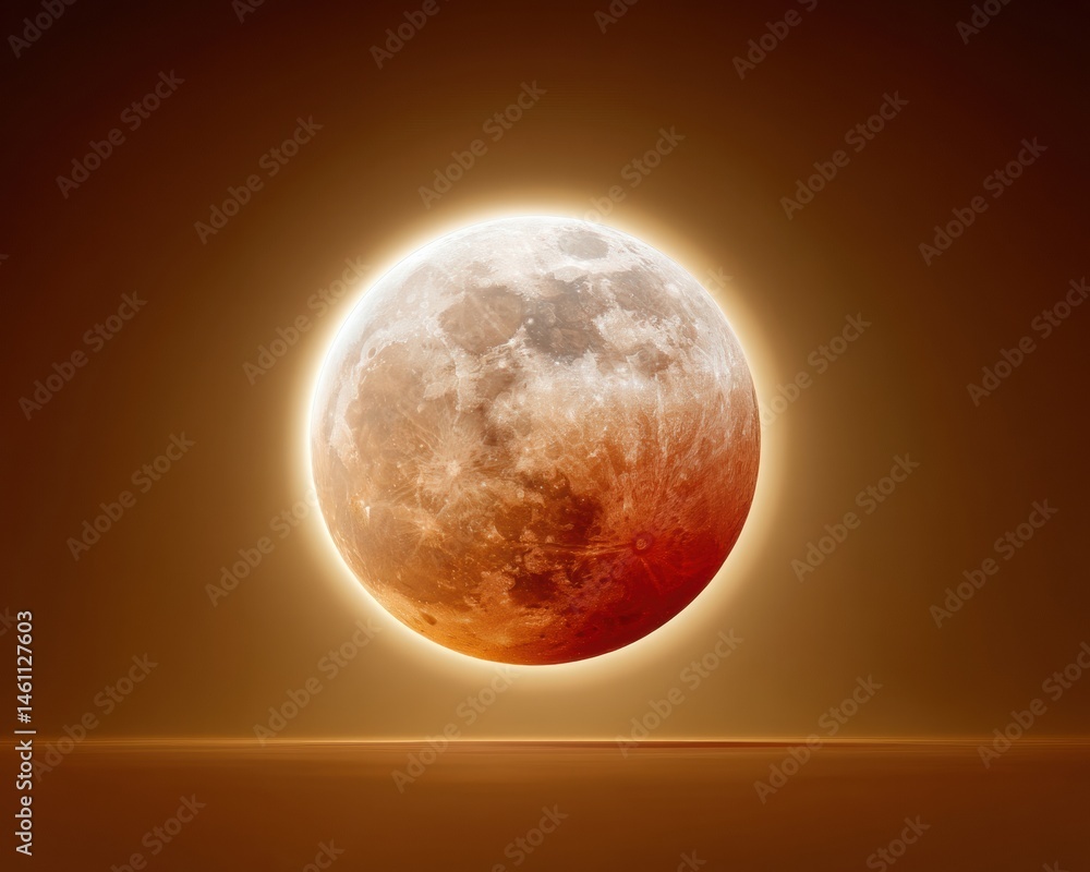 Fototapete celestial metamorphosis immersive lunar eclipse visualization - astronomical for science communicati