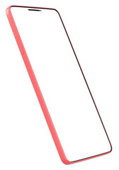 3D素材_スマートフォン_レッド