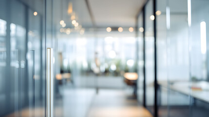 Dynamic business environment with blurred office interior and doorway modern workspace concept