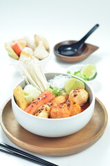 Chinese snack, sichuan malatang, hot spicy soup