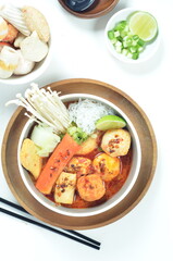 Chinese snack, sichuan malatang, hot spicy soup