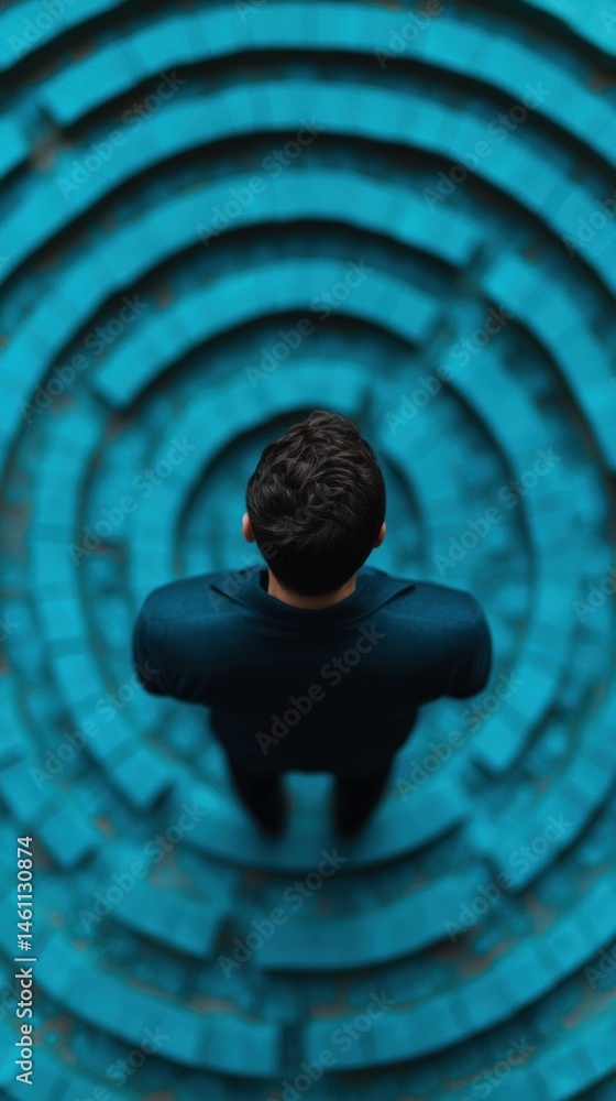 Leinwandbilder neuroergonomic mindset gen z professional navigating cognitive complexity in immersive teal labyrint