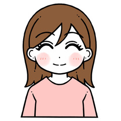 笑顔で微笑む女性のイラスト