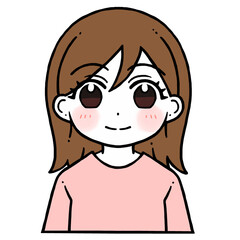 微笑む女性のイラスト