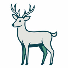 Obraz premium White tailed Deer Silhouette Vector Tribal and Ethnic Inspired Animal Art