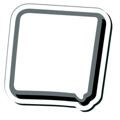 White Sticker Blank Template with Curled Corner – Isolated on Transparent Background