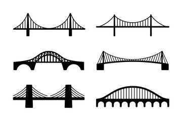 Obraz premium Bridge silhouette collection design illustration