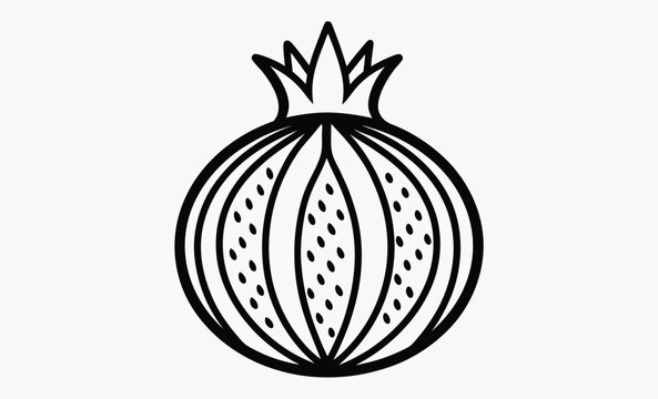 recommend clip art: Pomegranate silhouette, pomegranate fruit silhouette vector, pomegranate icon 