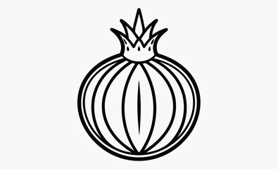 Pomegranate silhouette, pomegranate fruit silhouette vector, pomegranate icon 