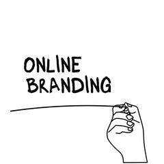  hand holding a pointer with online branding text