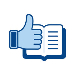 Obraz premium Thumbs Up Gesture with Book Icon 