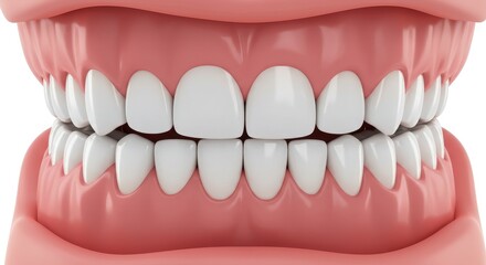 Obraz premium Closeup View Of Healthy Human Teeth And Gums 3D Render