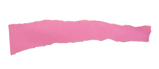 Ripped torn pink paper piece on transparent background, paper tear cut out design element