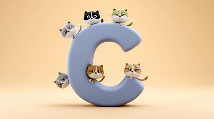 Letter C for Cat – Alphabet for Kids, Educational Learning Poster