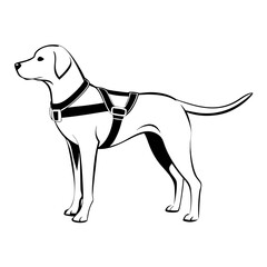 Obraz premium no pull harness design for comfortable dog walking sessions in black outline