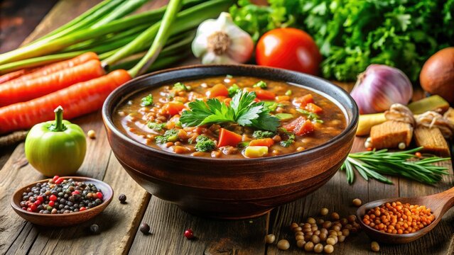 Hearty Lentil Soup Recipe - Vibrant Green & Red Lentils, Delicious Cumin Coriander