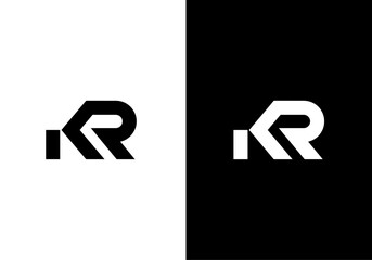 KR, RK initial letters monogram logo