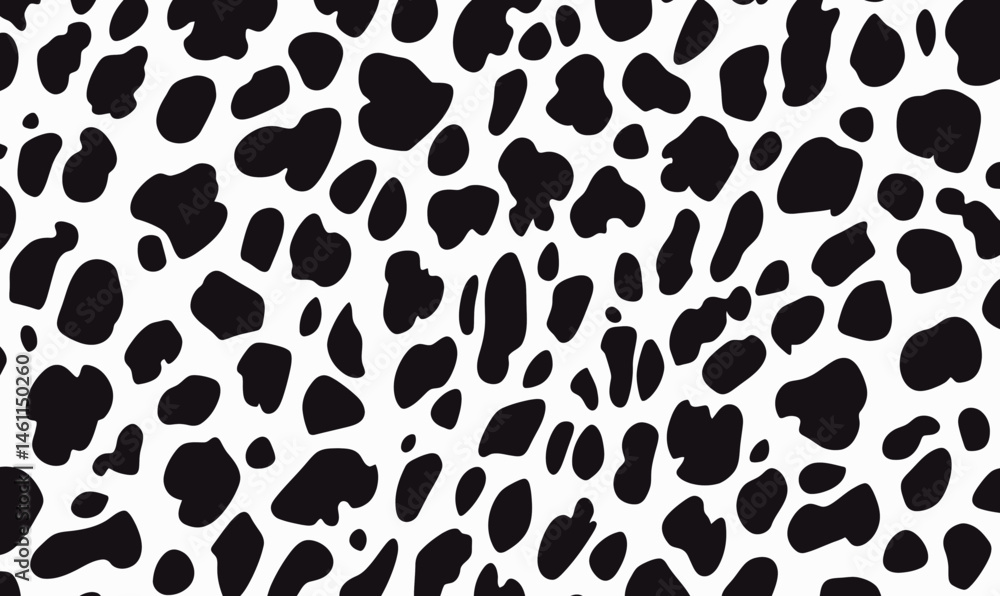 Poster stylish minimalist black and white leopard print pattern vector for modern design