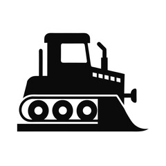 bulldozer black silhouette 