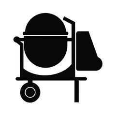 cement mixer black silhouette 
