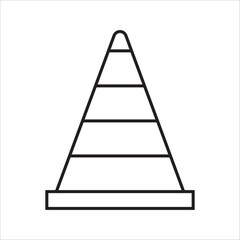 Construction cone Icon vector. liner and flat style icons set. on white background