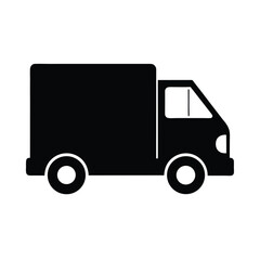 Fototapeta premium delivery truck icon black silhouette