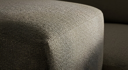 Close Up of An Elegant Fabric Sofa With Neutral Tones And Subtle Details