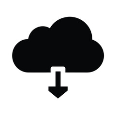 file download cloud black silhouette 