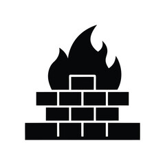 firewall icon black silhouette 