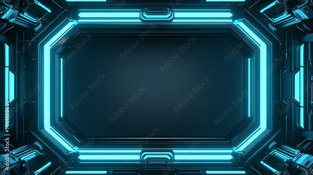 Poster abstract futuristic technological frame with glowing light.