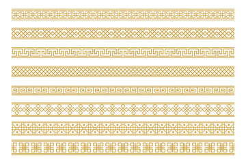 Set of decorative borders with repeating patterns