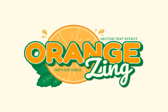 Orange zing editable text effect