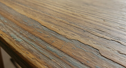 Fototapeta premium Rustic Wooden Surface With Visible Grain And Weathered Texture Detail