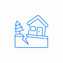damaged house icon sign vector