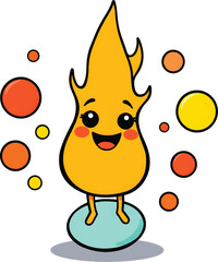 Animated Flame Character on Cloud