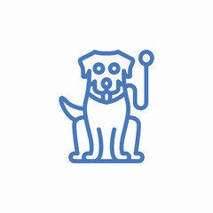 dog leash sitting icon sign vector