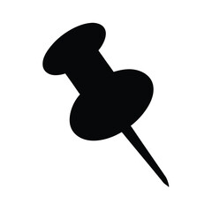 pin pushpin icon black silhouette 