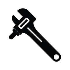 pipe wrench black silhouette 