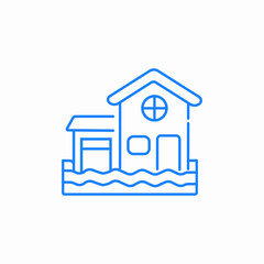 flood house icon sign vector