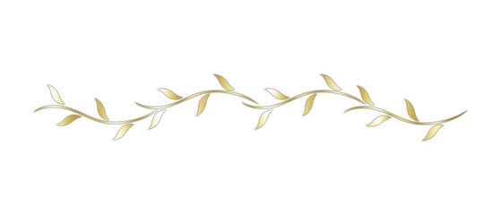 Classic, Elegant, and Glossy Gold Text Divider – Isolated on White.