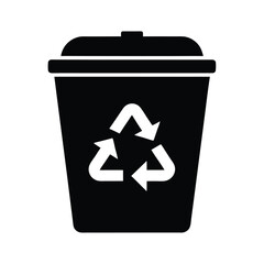 recycle bin icon black silhouette 
