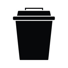 recycle bin icon black silhouette