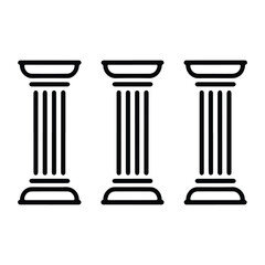 A silhouette of COLUMN ICON icon vector on a white background