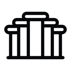 A silhouette of COLUMN ICON icon vector on a white background