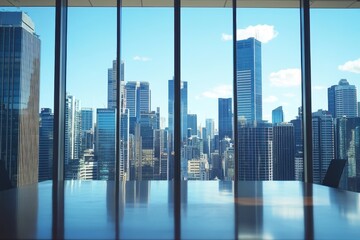 Flexible Office with Cityscape View and Abundant Natural Light: Modern Space for Dynamic Work Environment