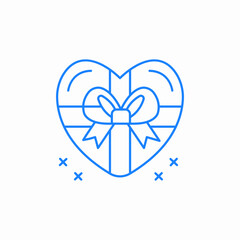 heart gift icon sign vector