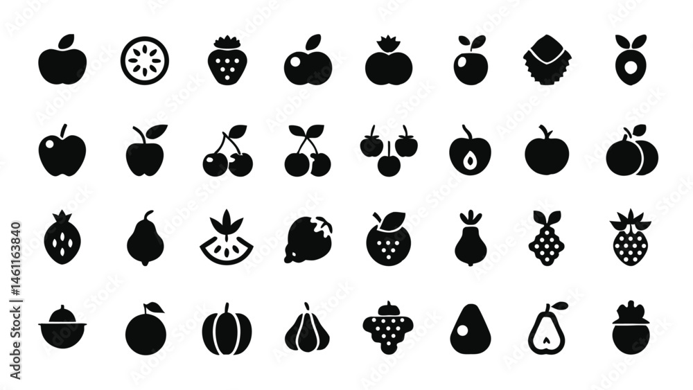 Poster set of conceptual icons in flat linear style offering vector illustrations for various digital desig