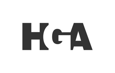 HGA logo design. Initial letter H G A bold font style for tech startups, consulting, corporate branding. Creative company name, headlines typography identity, trendy logotype.